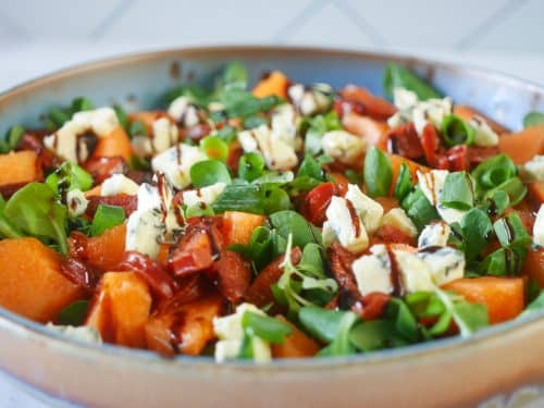 Salade Met Blauwe Kaas Krokante Chorizo En Meloen Foodaholic Nl